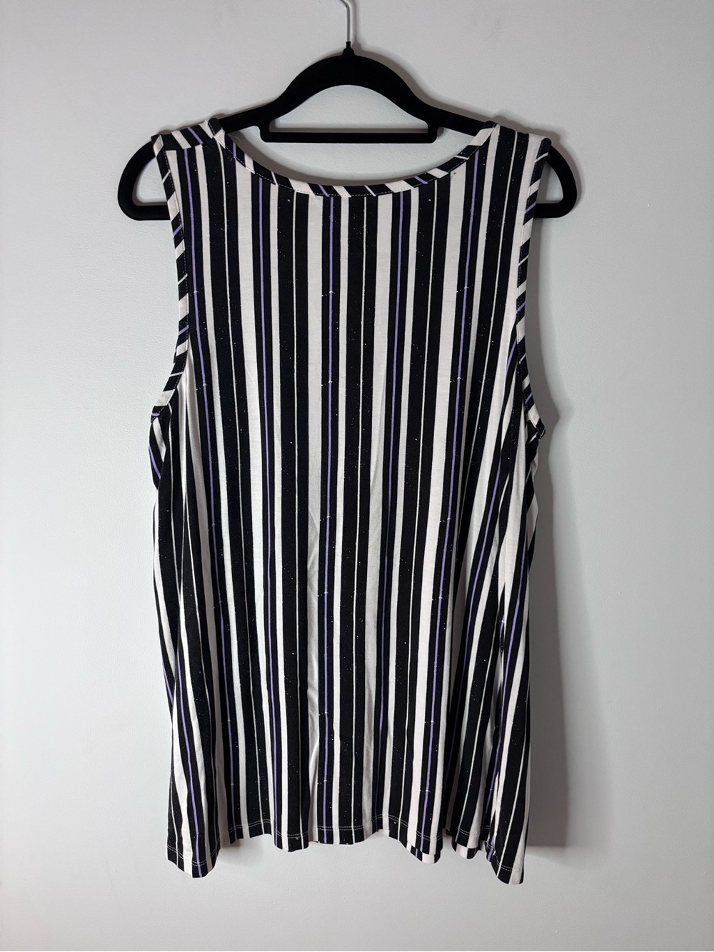Michel Studio Sleeveless Vertical Stripe with Specks Tank Top - Picture 5 of 5